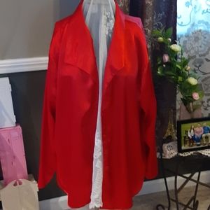2x button up satin like blouse/ jacket